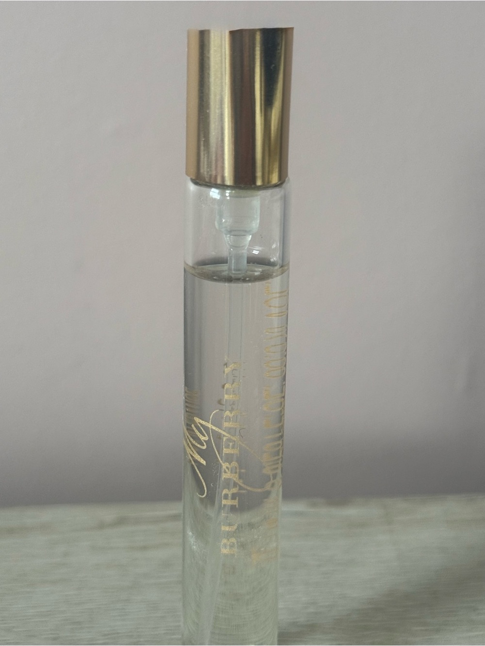 Burberry Clear Travel Spray with Gold Cap